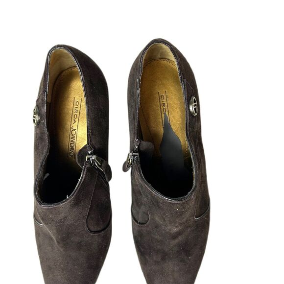 Circa Joan & David CJ River Brown Suede Leather Pointed Toe Shootie Shoe Size 6M - Picture 7 of 10